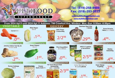 MultiFood Supermarket Flyer April 5 to 11