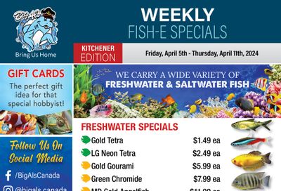 Big Al's (Kitchener) Weekly Specials April 5 to 11