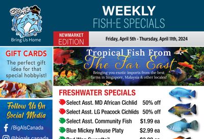 Big Al's (Newmarket) Weekly Specials April 5 to 11