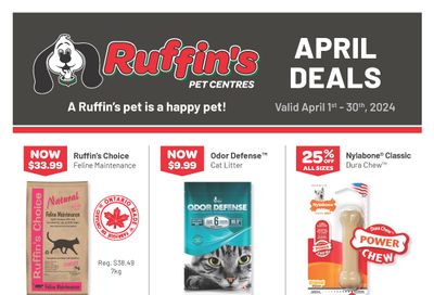 Ruffin's Pet Centre Flyer April 1 to 30
