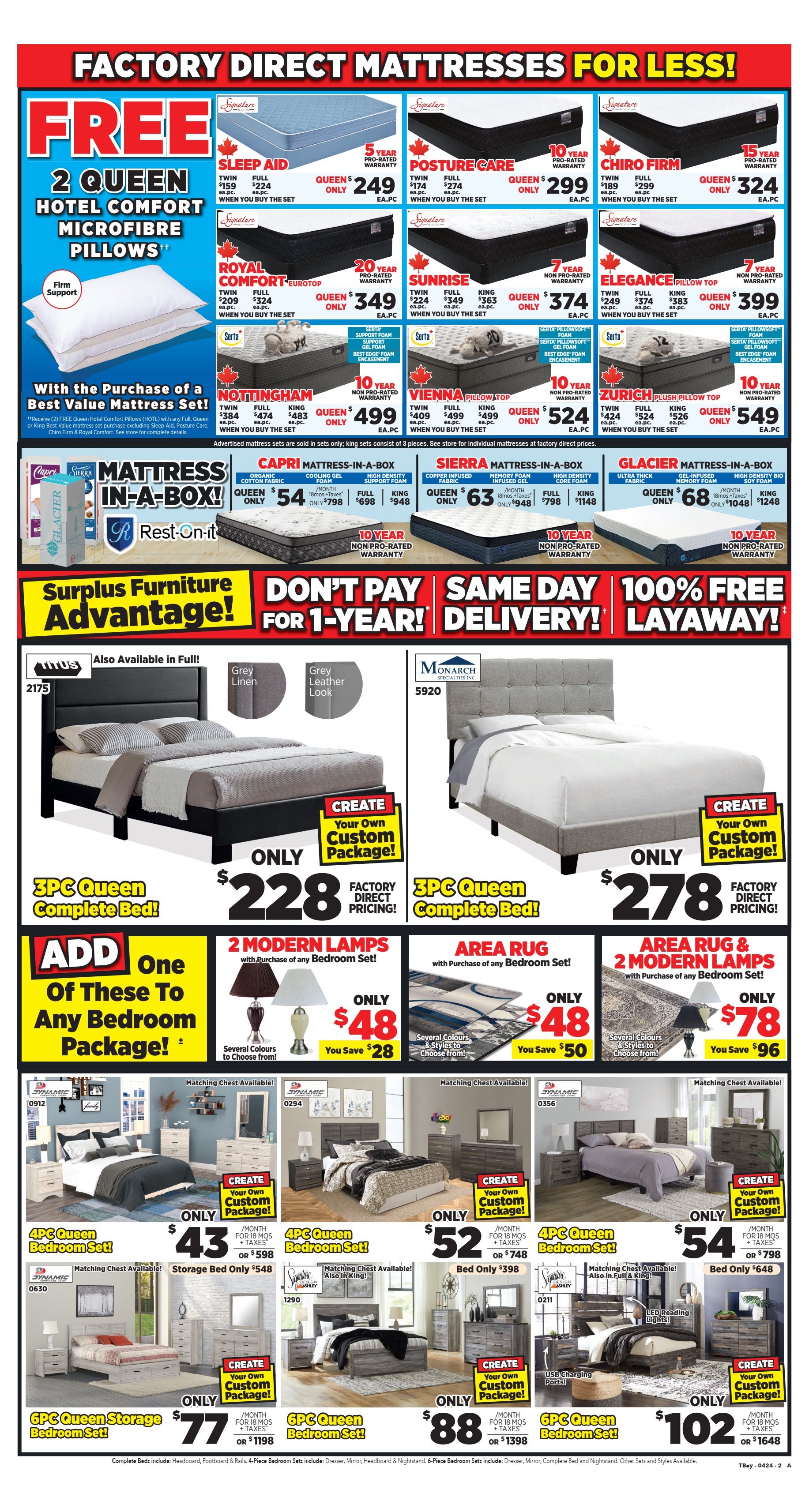 Surplus Furniture & Mattress Warehouse (Thunder Bay) Flyer April 8 to 28