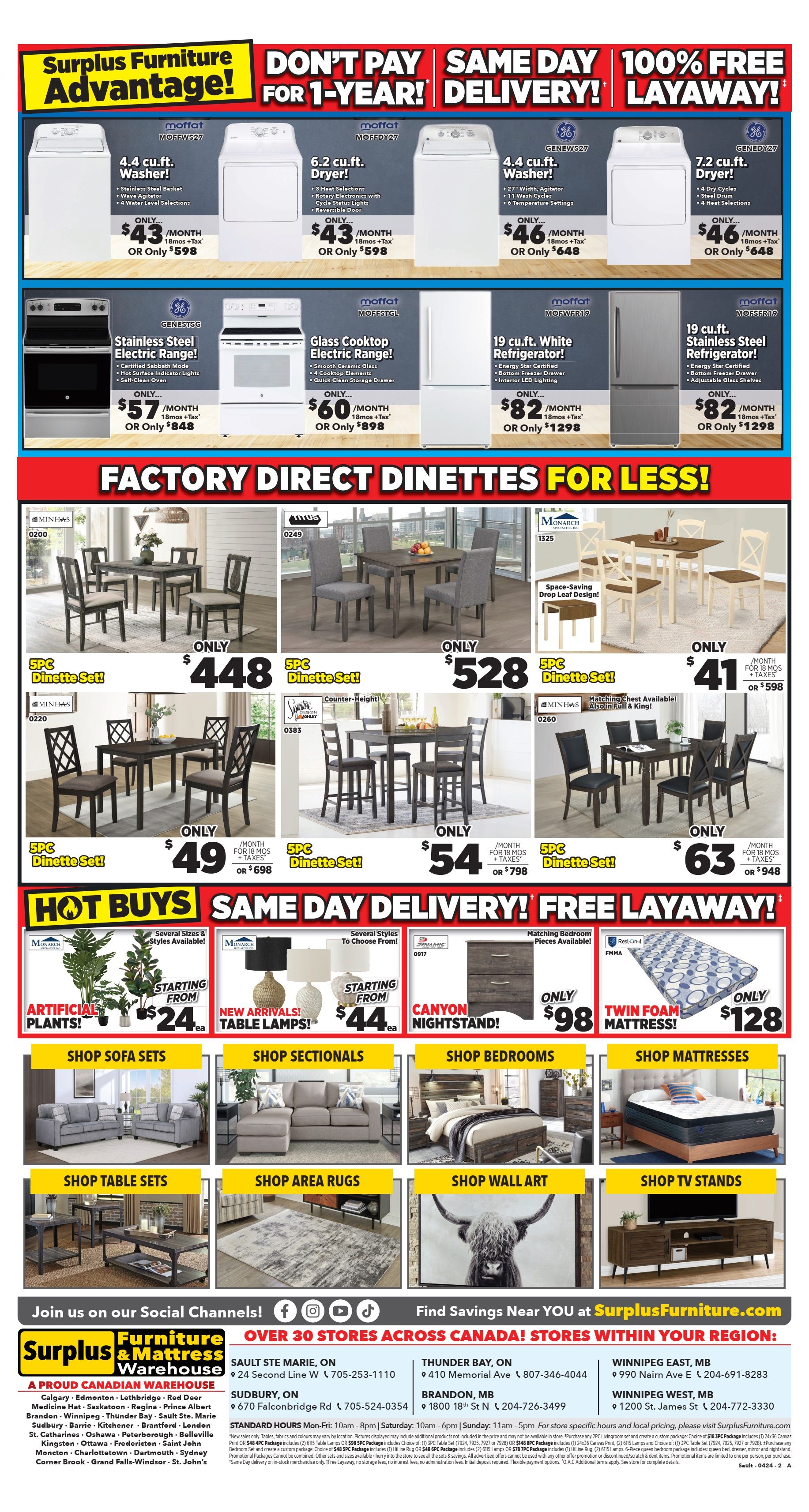 Surplus Furniture & Mattress Warehouse (Sault Ste Marie) Flyer April 8 to 28