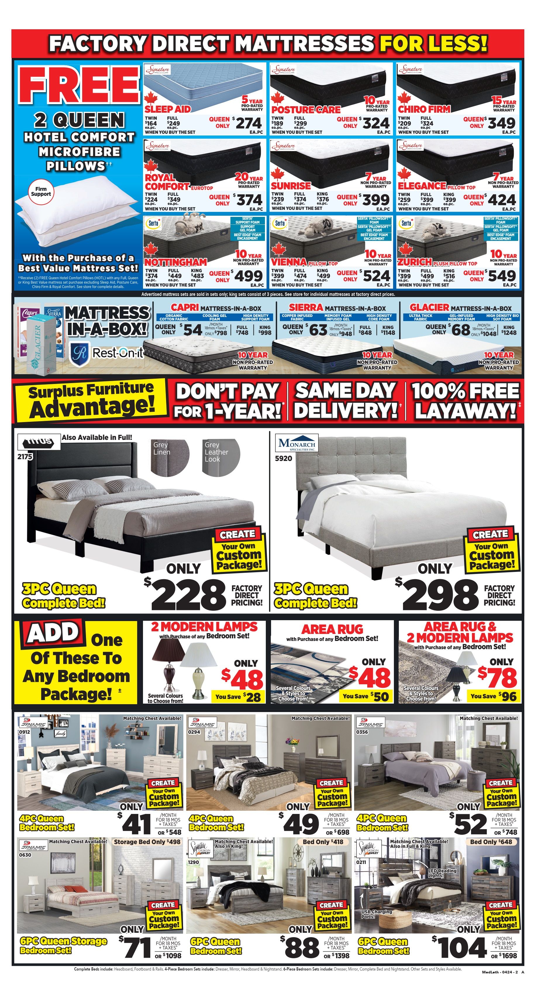 Surplus Furniture & Mattress Warehouse (Medicine Hat, Lethbridge) Flyer April 8 to 28
