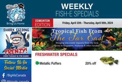 Big Al's (Edmonton) Weekly Specials April 12 to 18