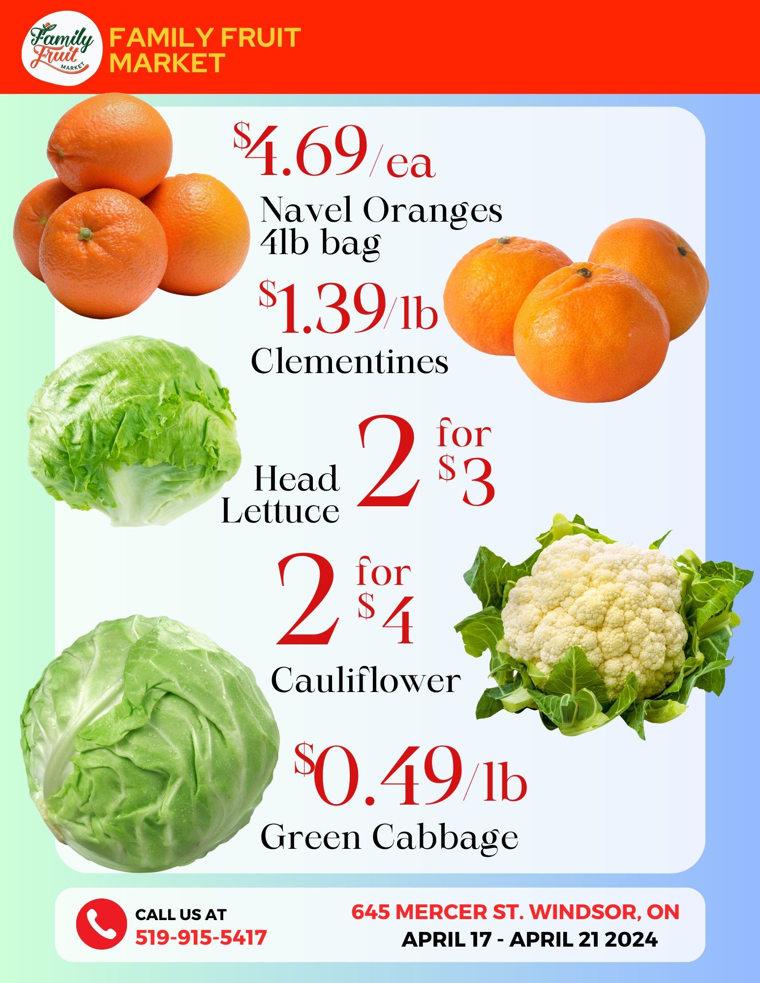 Family Fruit Market Flyer April 17 to 21