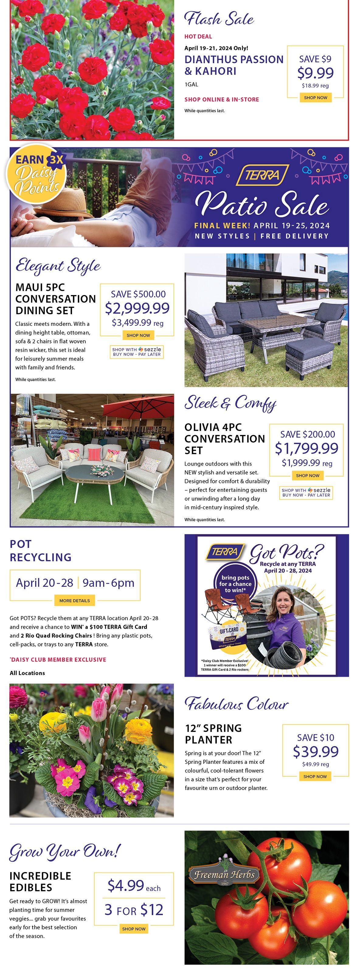 Terra Greenhouses Flyer April 19 to 25