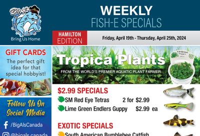 Big Al's (Hamilton) Weekly Specials April 19 to 25