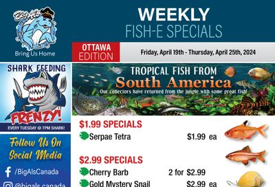 Big Al's (Ottawa) Weekly Specials April 19 to 25