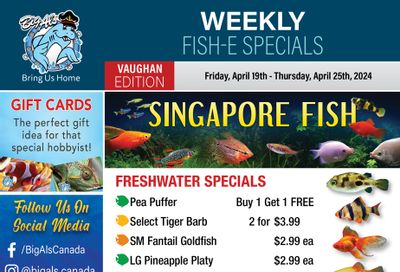 Big Al's (Vaughan) Weekly Specials April 19 to 25