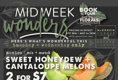 The Root Cellar Mid-Week Flyer April 30 and May 1