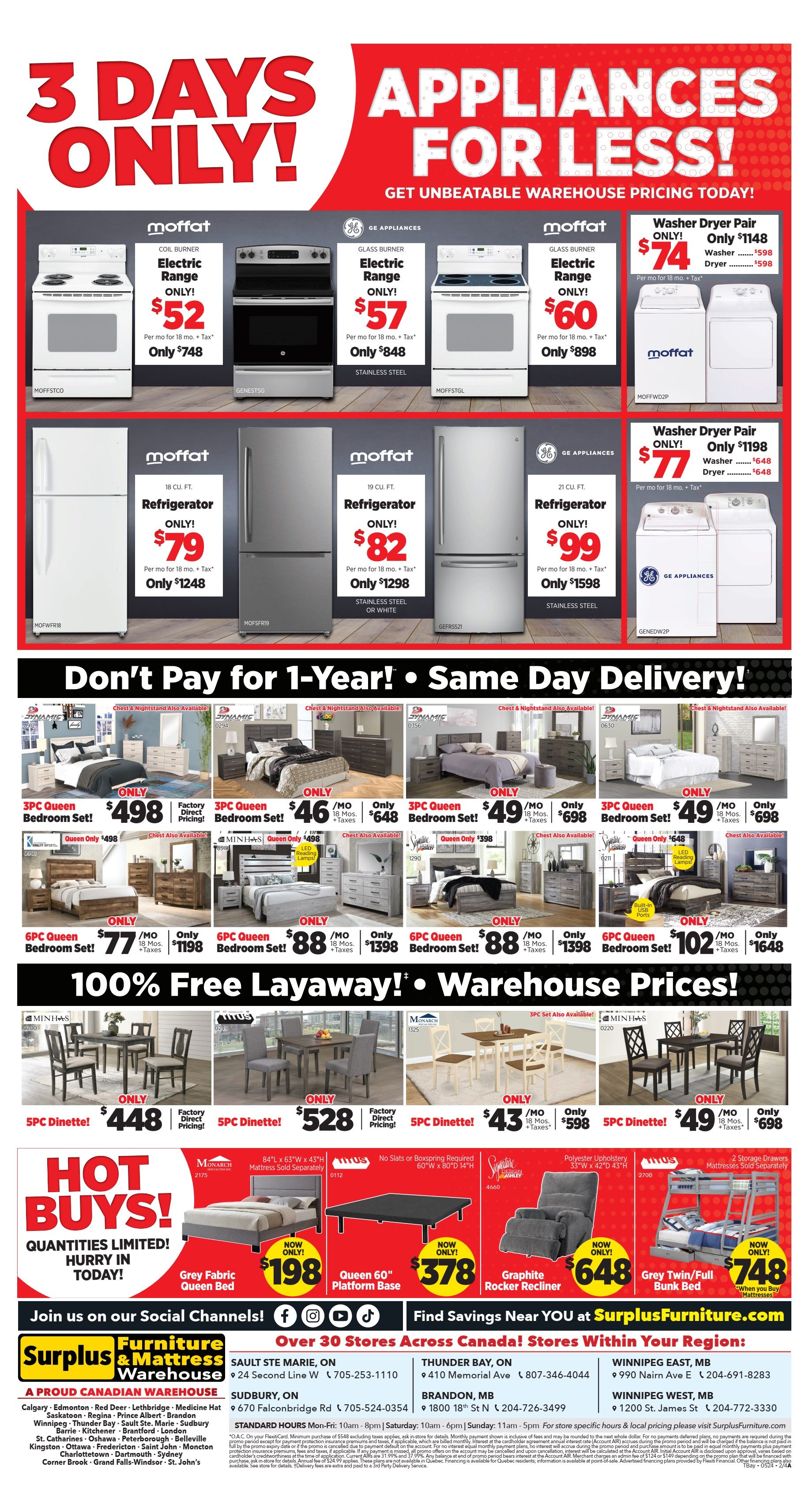 Surplus Furniture & Mattress Warehouse (Thunder Bay) Flyer May 6 to 12