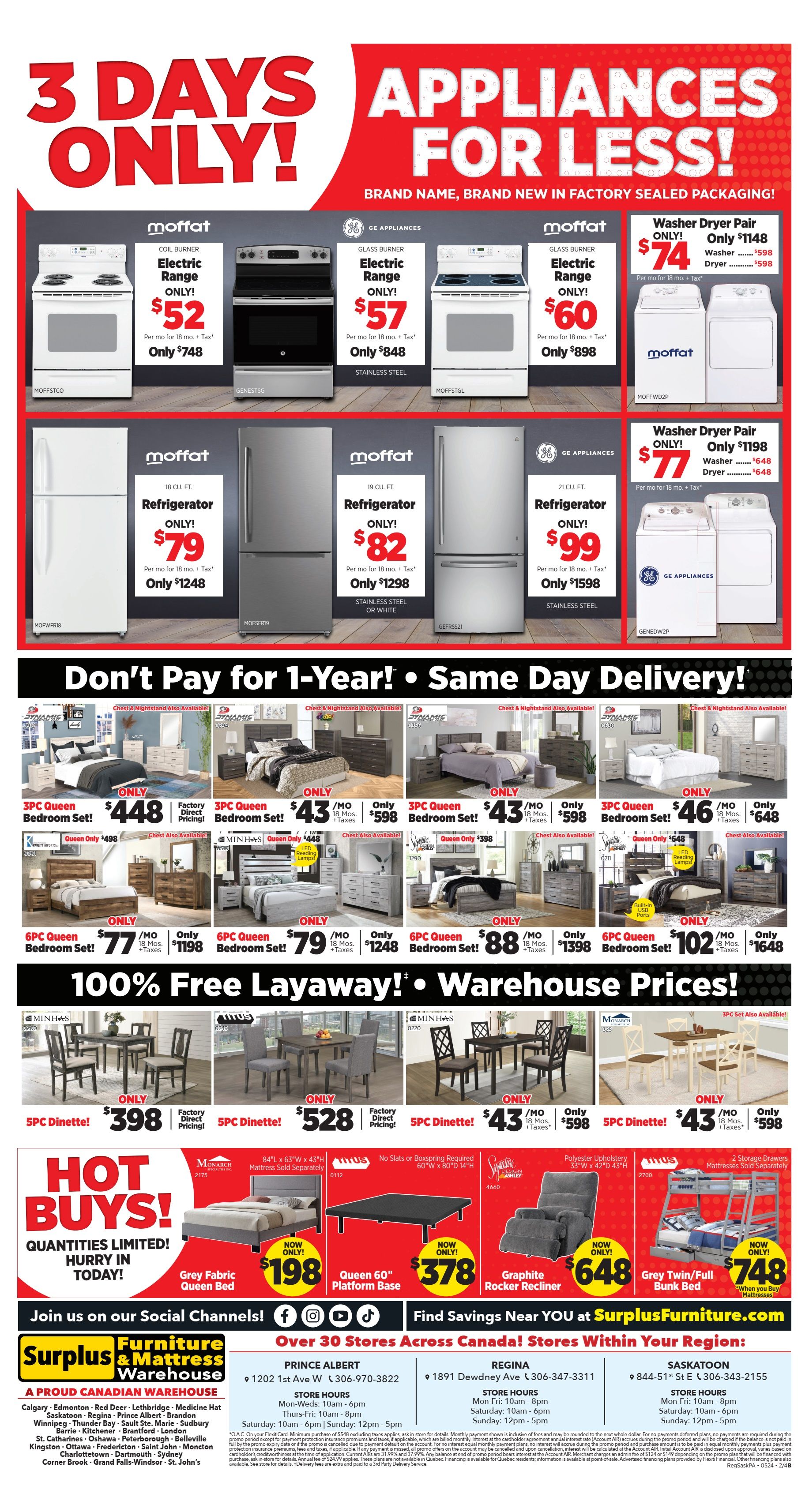 Surplus Furniture & Mattress Warehouse (Regina, Saskatoon, Prince Albert) Flyer May 6 to 12
