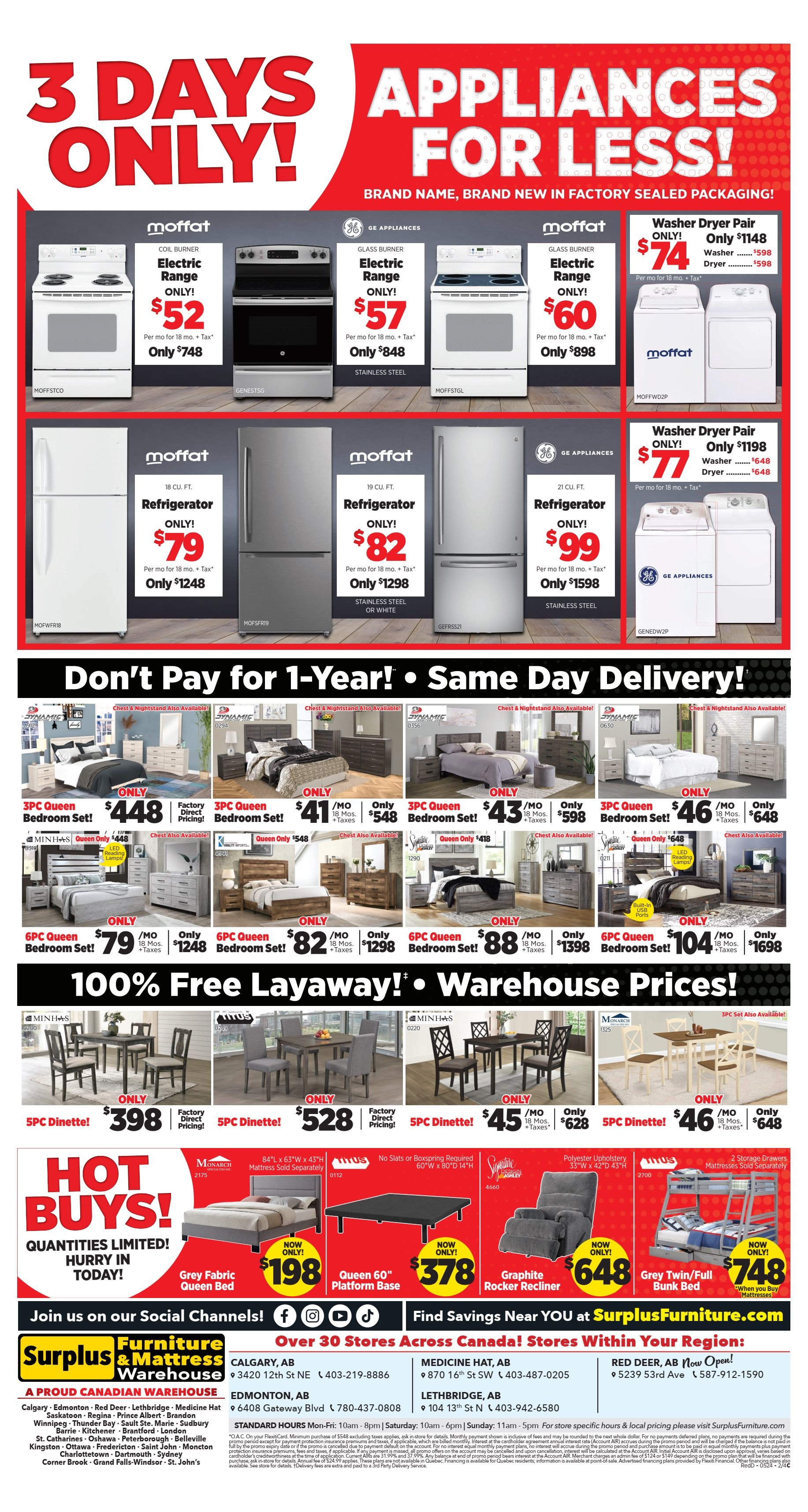 Surplus Furniture & Mattress Warehouse (Red Deer) Flyer May 6 to 12