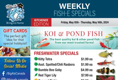 Big Al's (Kitchener) Weekly Specials May 10 to 16