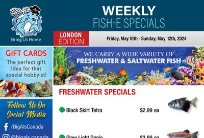 Big Al's (London) Weekend Specials May 10 to 12