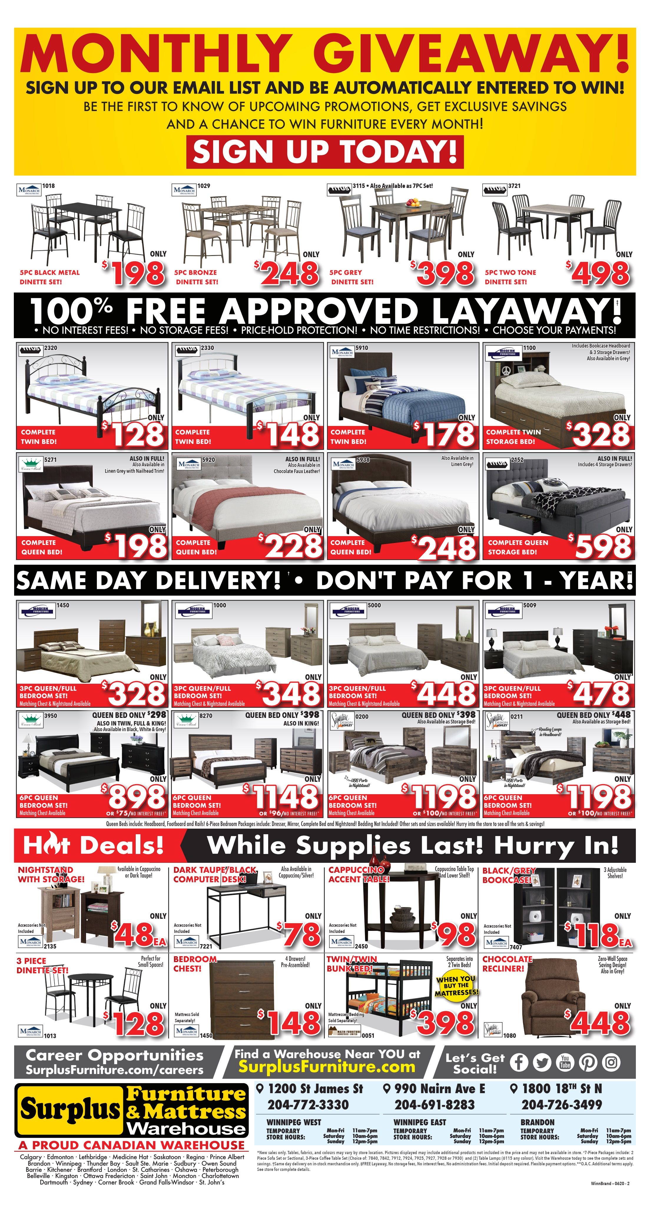 Surplus Furniture & Mattress Warehouse (Winnipeg) Flyer June 2 to 29