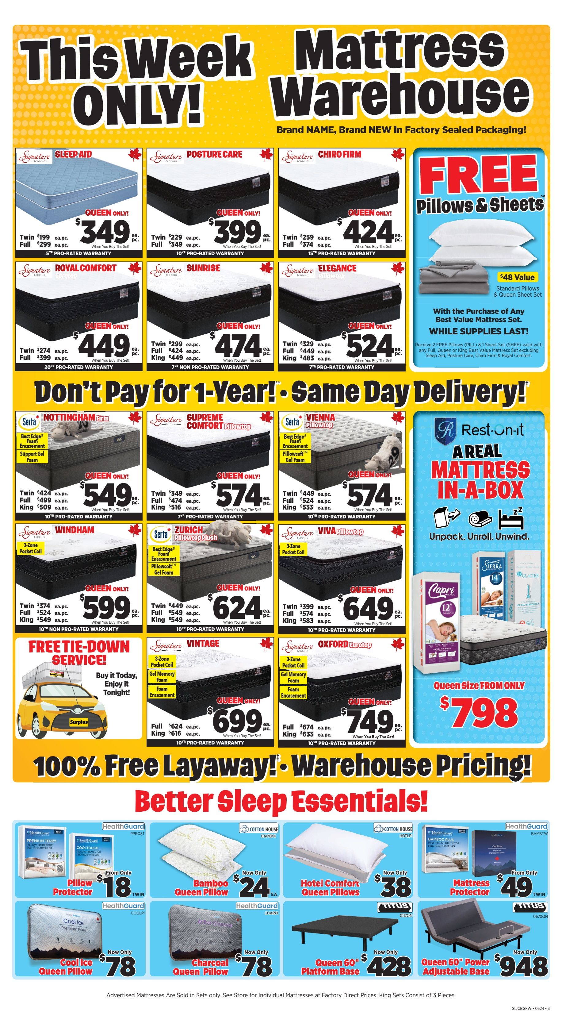 Surplus Furniture & Mattress Warehouse (St. John's, Corner Brook, Grand Falls Windsor) Flyer May 13 to 19