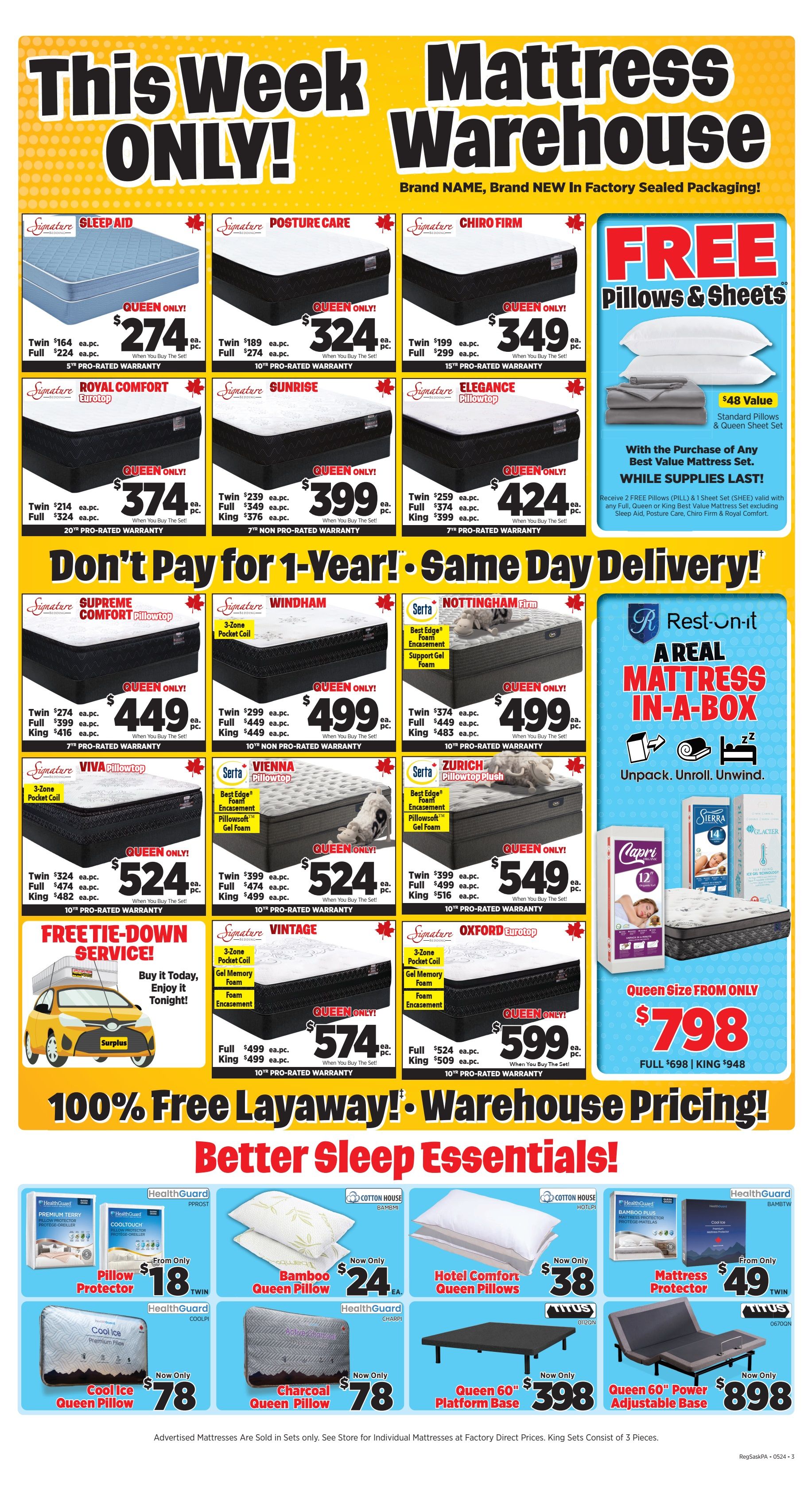 Surplus Furniture & Mattress Warehouse (Regina, Saskatoon, Prince Albert) Flyer May 13 to 19