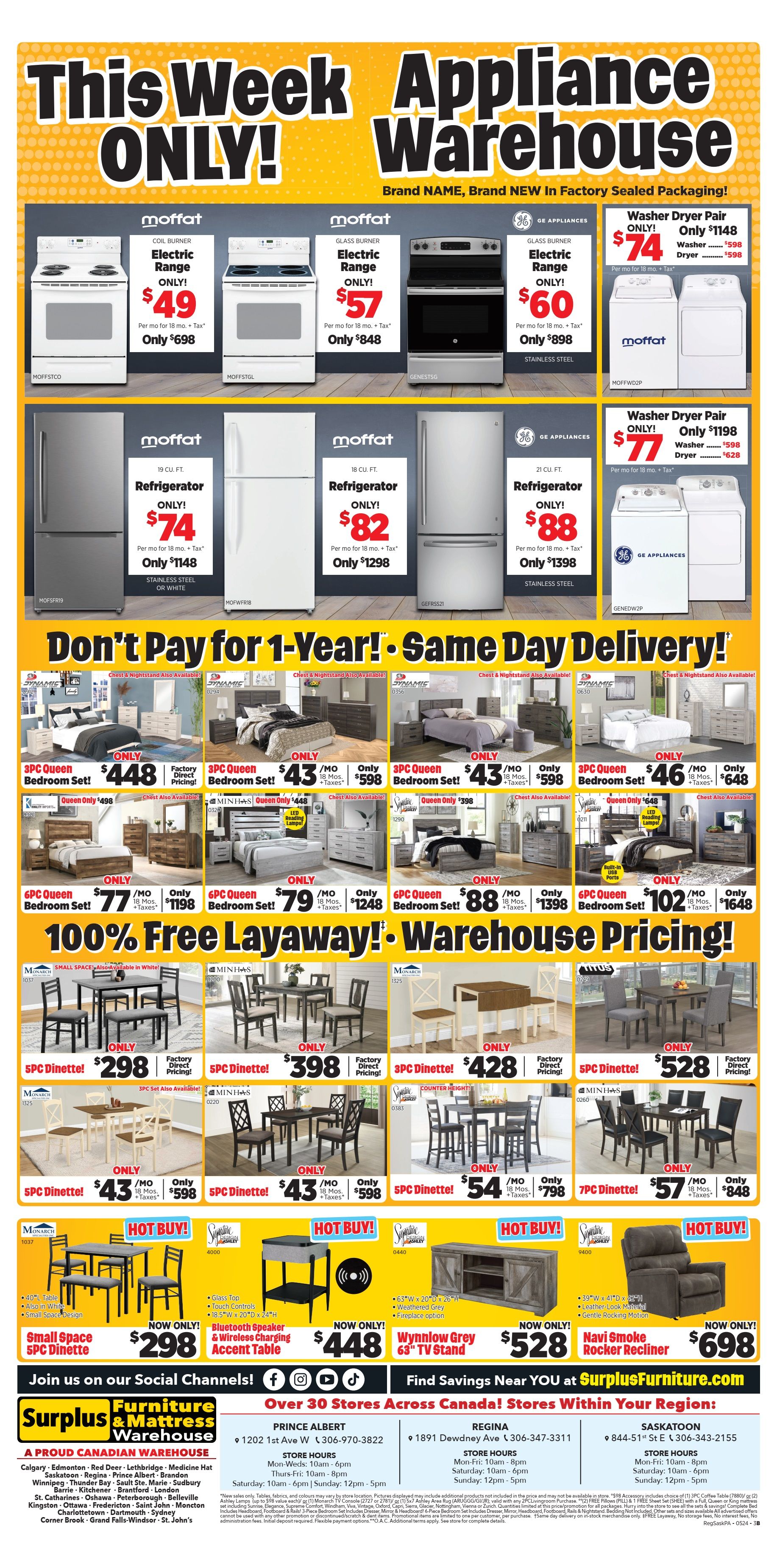 Surplus Furniture & Mattress Warehouse (Regina, Saskatoon, Prince Albert) Flyer May 13 to 19
