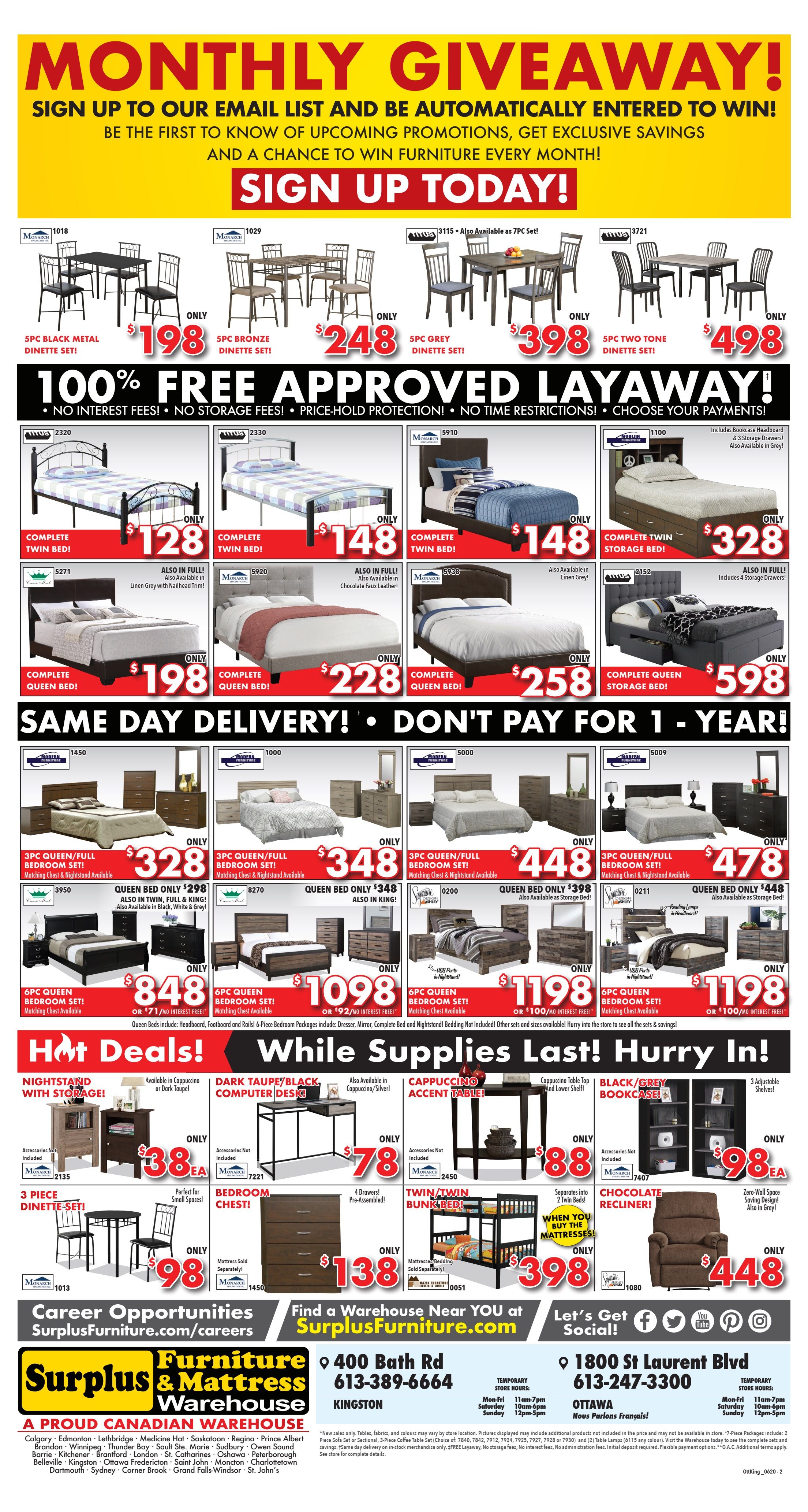 Surplus Furniture & Mattress Warehouse (Ottawa) Flyer June 2 to 29
