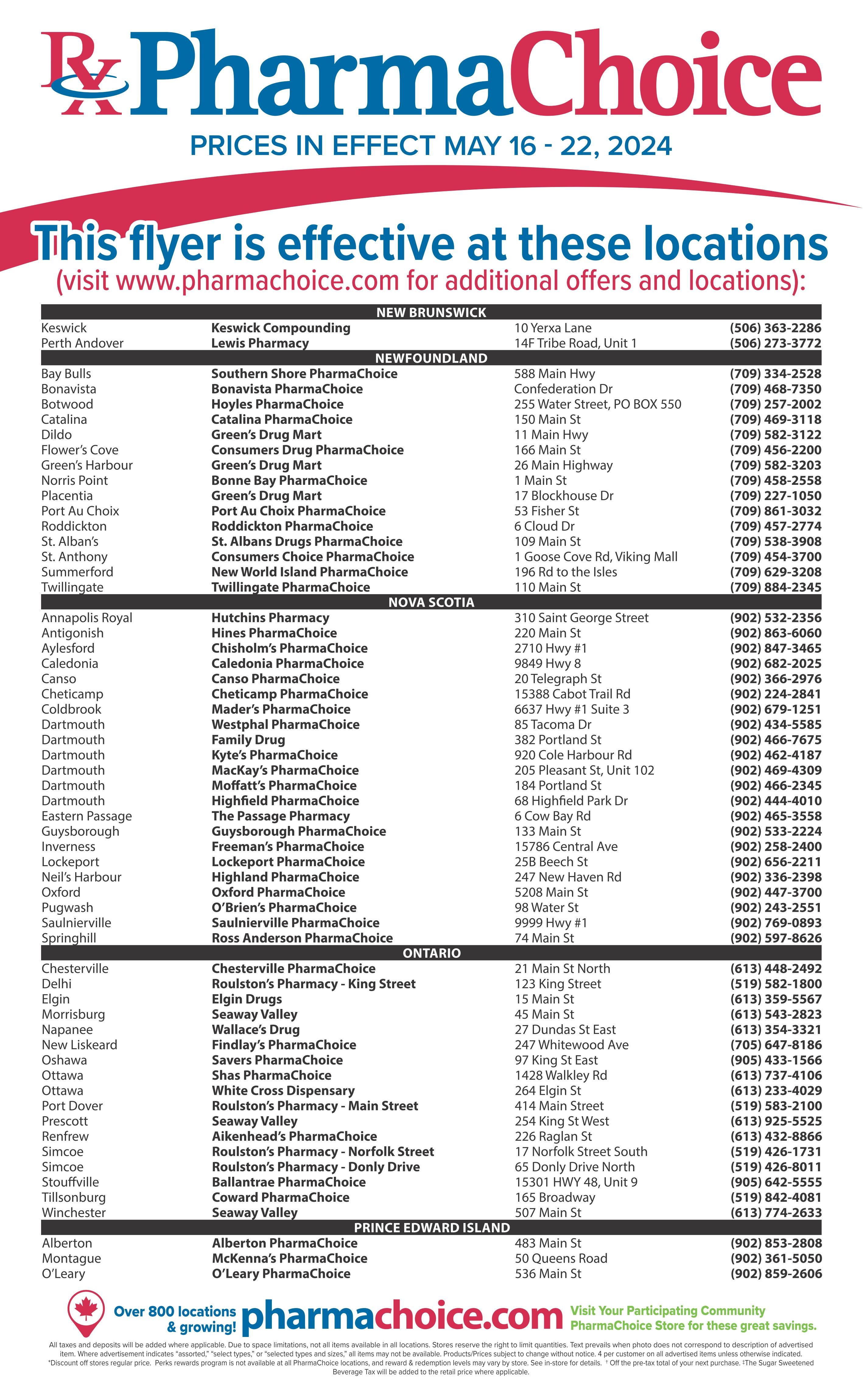 PharmaChoice (ON & Atlantic) Flyer May 16 to 22