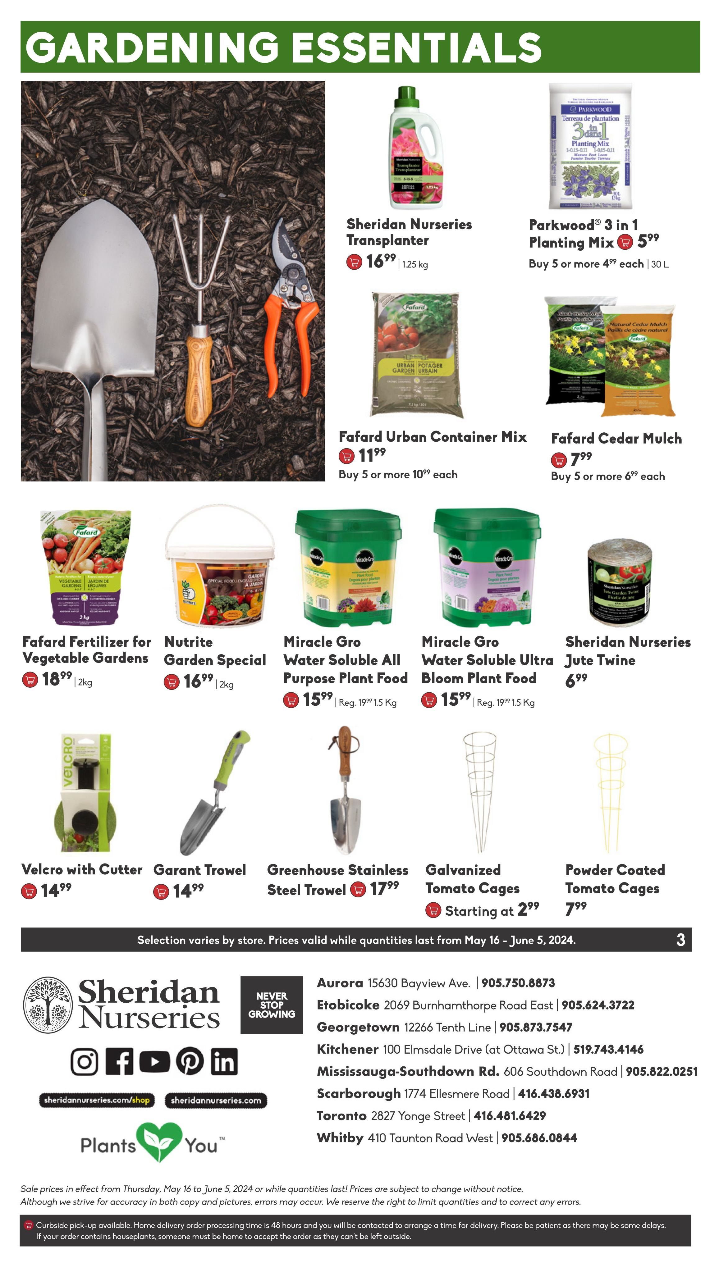 Sheridan Nurseries Flyer May 16 to June 5