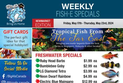 Big Al's (Newmarket) Weekly Specials May 17 to 23