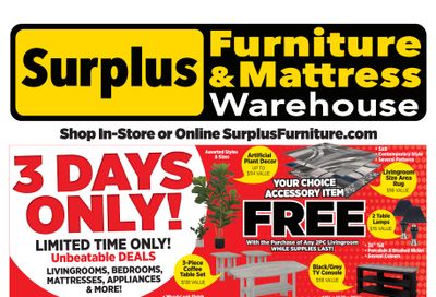 Surplus Furniture & Mattress Warehouse (Winnipeg, Brandon) Flyer May 20 to 26