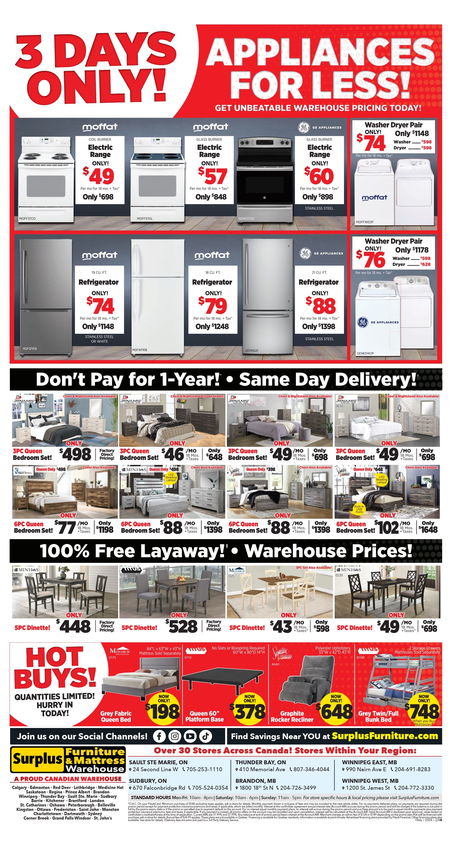 Surplus Furniture & Mattress Warehouse (Thunder Bay) Flyer May 20 to 26