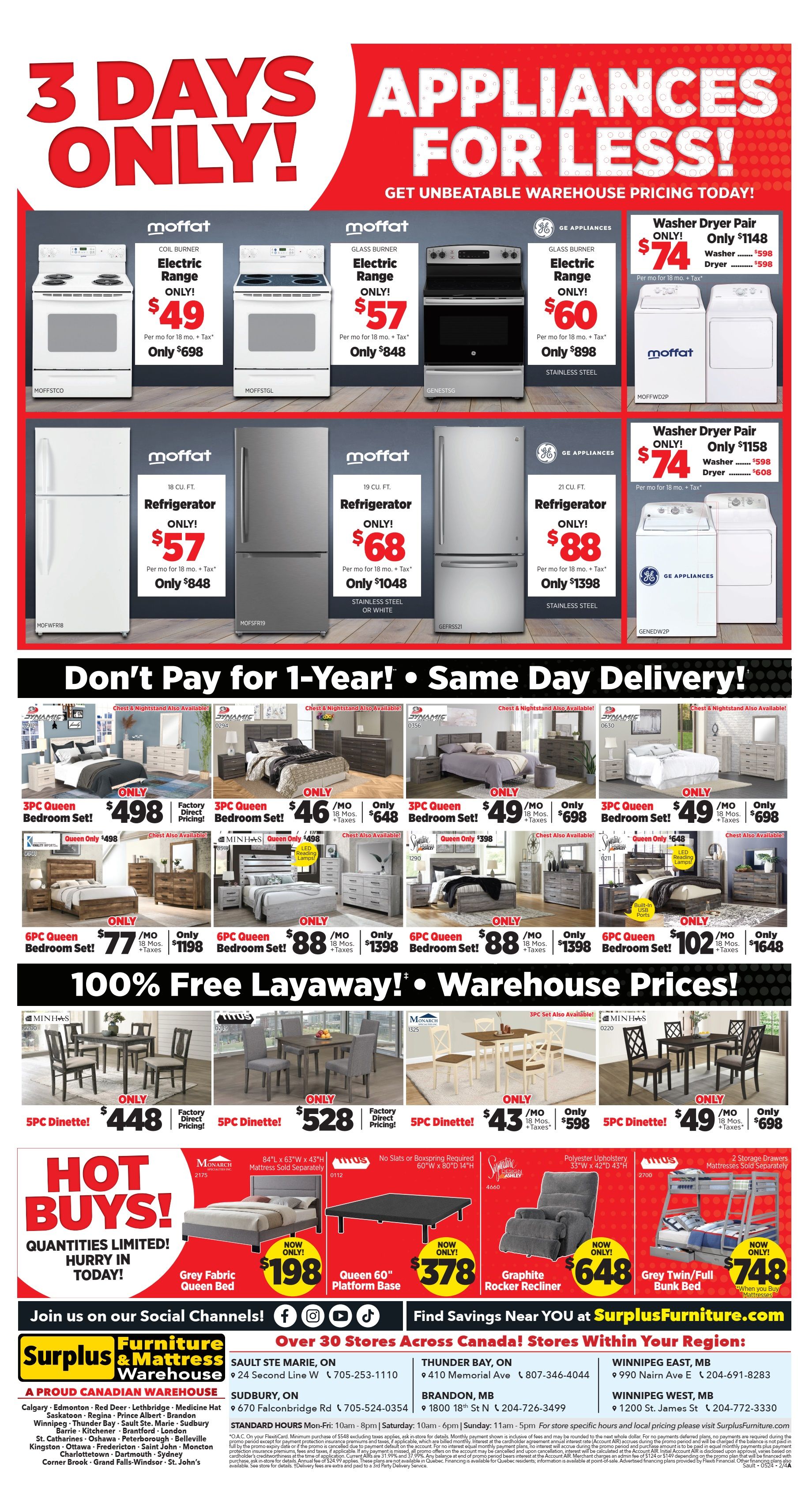 Surplus Furniture & Mattress Warehouse (Sault Ste Marie) Flyer May 20 to 26