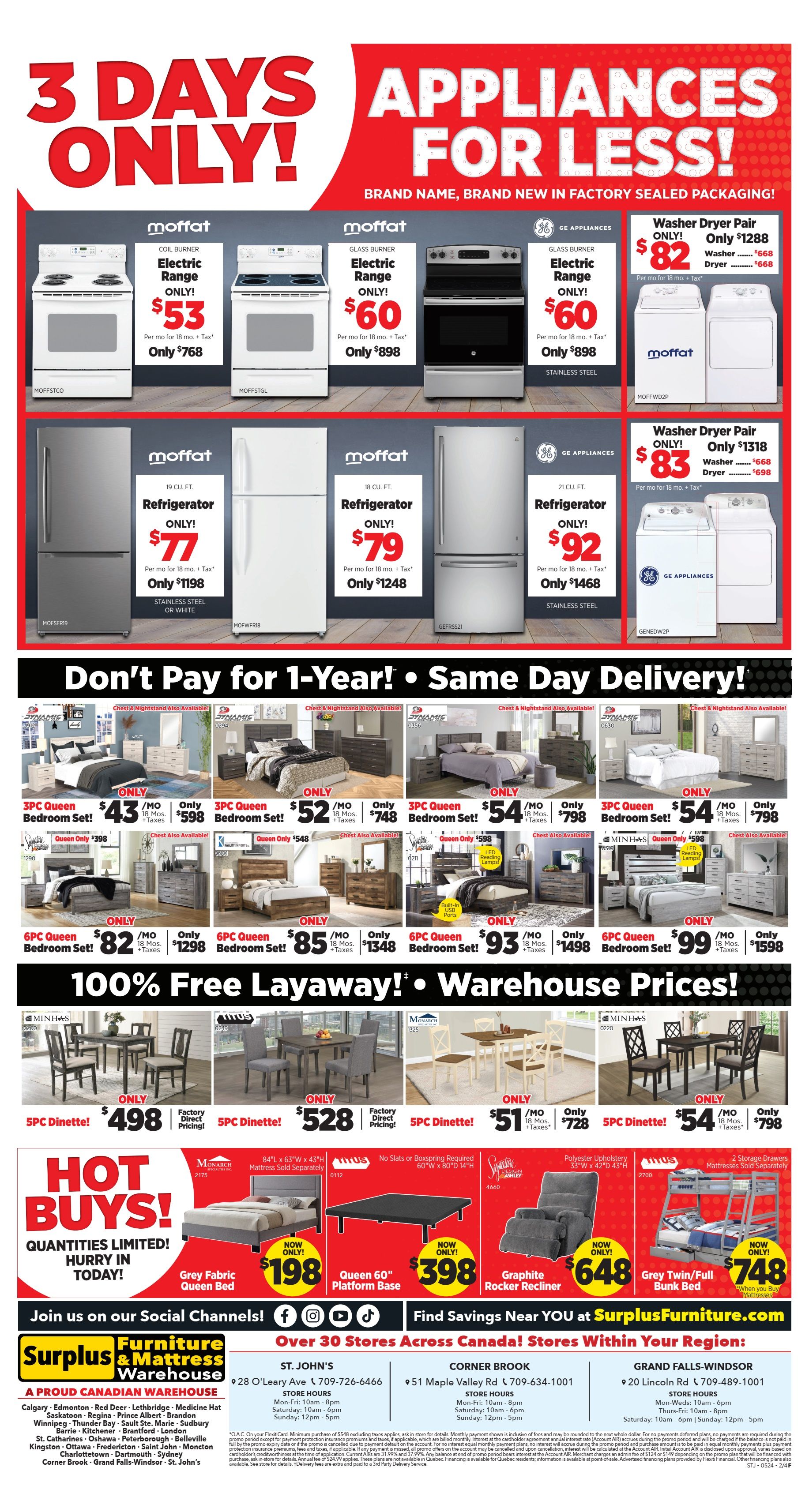 Surplus Furniture & Mattress Warehouse (St. John's) Flyer May 20 to 26