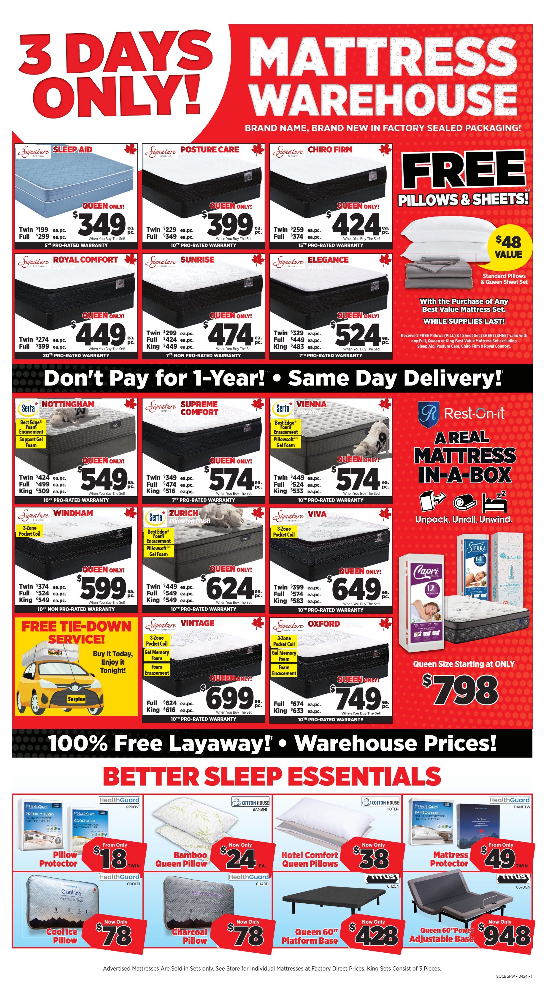 Surplus Furniture & Mattress Warehouse (Corner Brook, Grand Falls Windsor) Flyer May 20 to 26