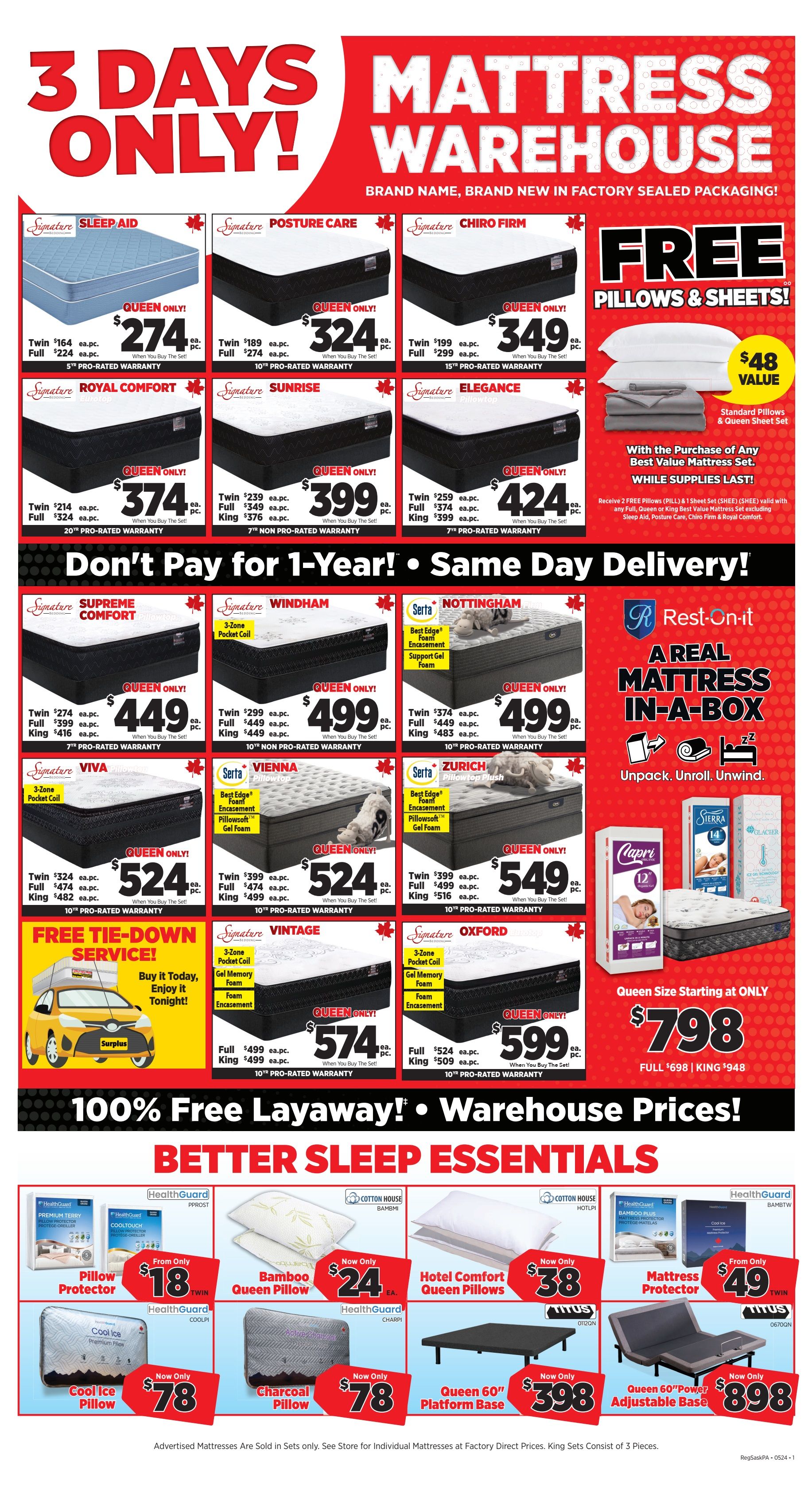 Surplus Furniture & Mattress Warehouse (Regina, Saskatoon, Prince Albert) Flyer May 20 to 26