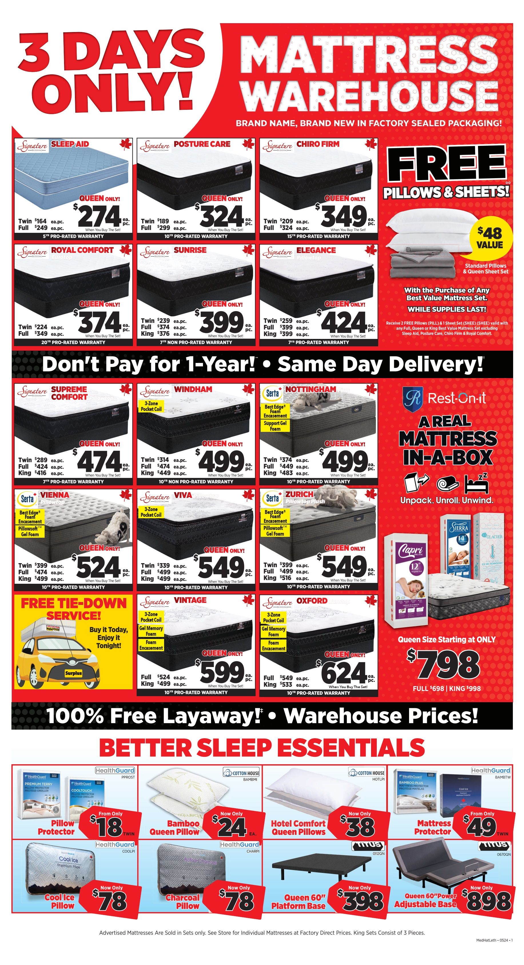 Surplus Furniture & Mattress Warehouse (Medicine Hat, Lethbridge) Flyer May 20 to 26