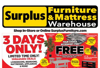 Surplus Furniture & Mattress Warehouse (Moncton, Saint John, Fredericton) Flyer May 20 to 26