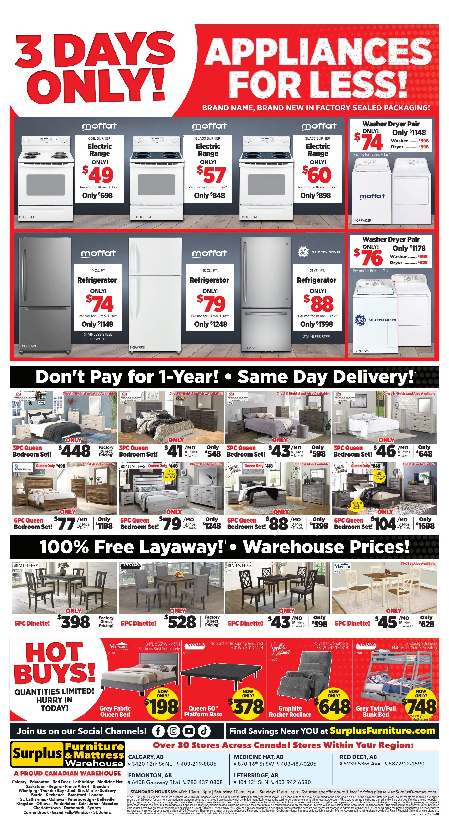 Surplus Furniture & Mattress Warehouse (Calgary, Edmonton) Flyer May 20 to 26