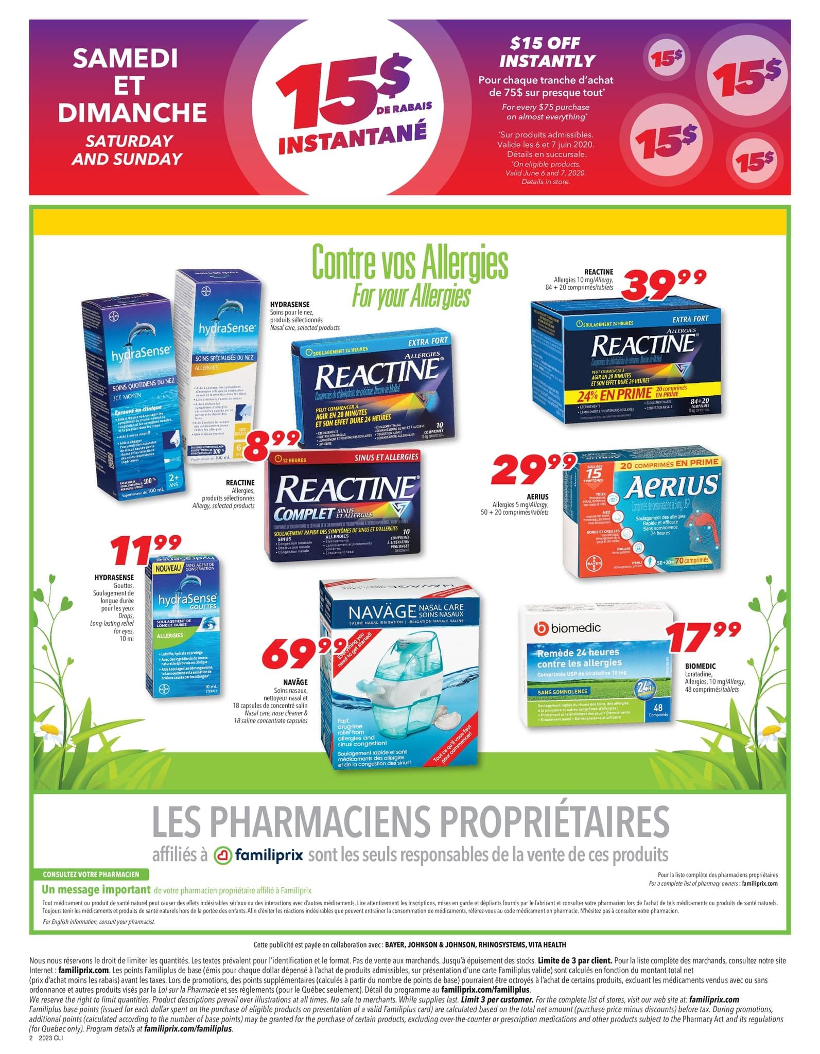 Familiprix Clinique Flyer June 4 to 10