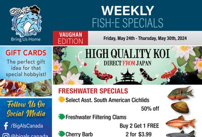 Big Al's (Vaughan) Weekly Specials May 24 to 30