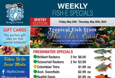 Big Al's (Whitby) Weekly Specials May 24 to 30