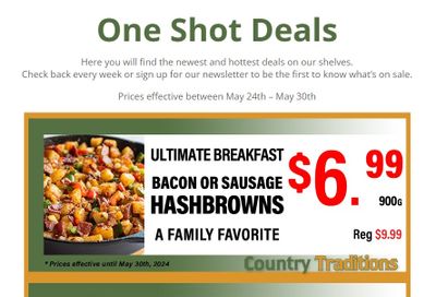 Country Traditions One-Shot Deals Flyer May 24 to 30