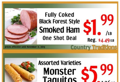 Country Traditions One-Shot Deals Flyer November 5 to 11