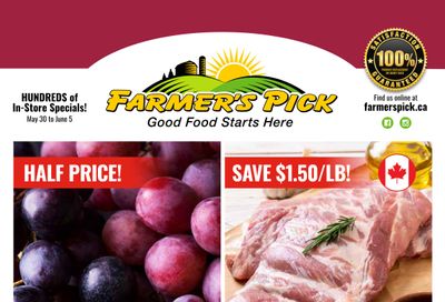 Farmer's Pick Flyer May 30 to June 5