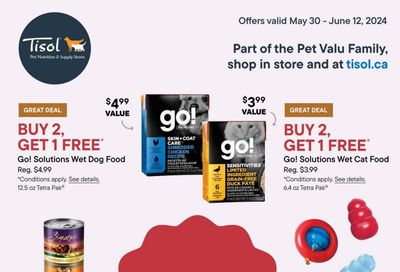 Tisol Pet Nutrition & Supply Stores Flyer May 30 to June 12