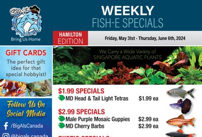 Big Al's (Hamilton) Weekly Specials May 31 to June 6