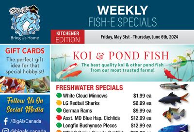 Big Al's (Kitchener) Weekly Specials May 31 to June 6