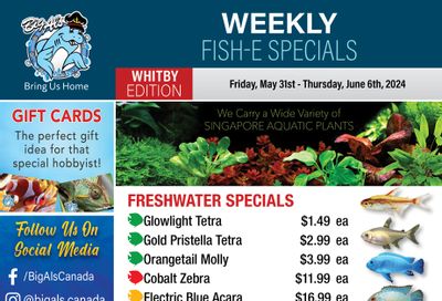 Big Al's (Whitby) Weekly Specials May 31 to June 6