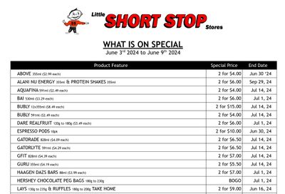 Little Short Stop Flyer June 3 to 9