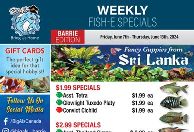 Big Al's (Barrie) Weekly Specials June 7 to 13