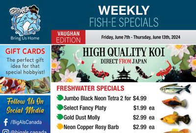 Big Al's (Vaughan) Weekly Specials June 7 to 13