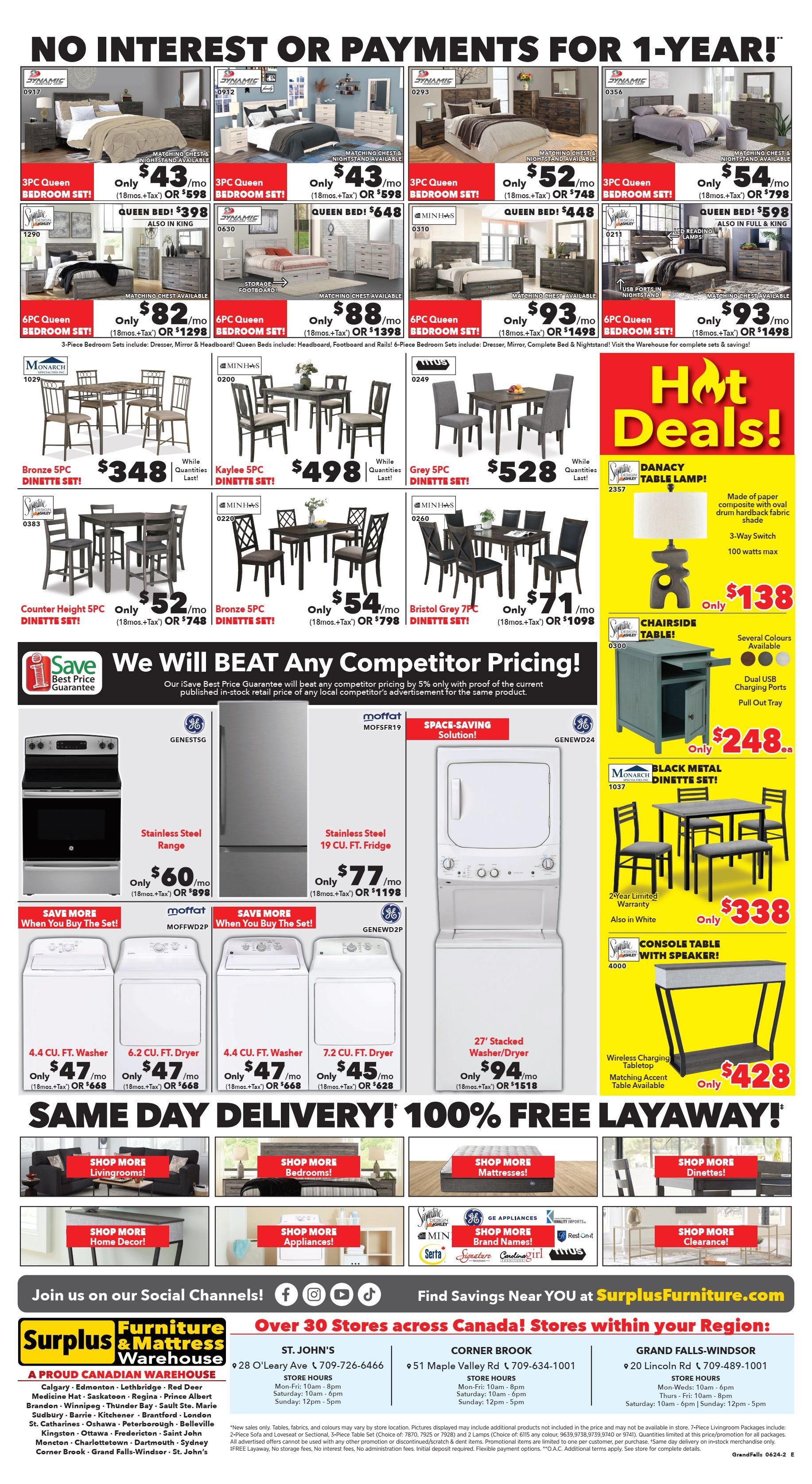 Surplus Furniture & Mattress Warehouse (Grand Falls Windsor) Flyer June 10 to 23